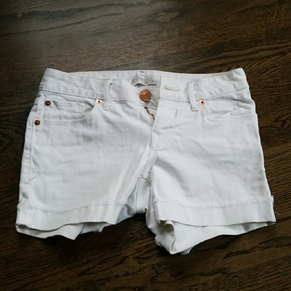 White Express shorts